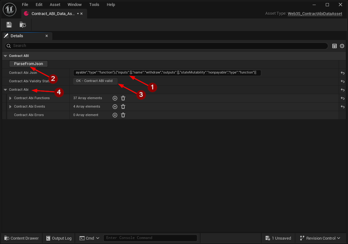 Configure Contract ABI Data Asset
